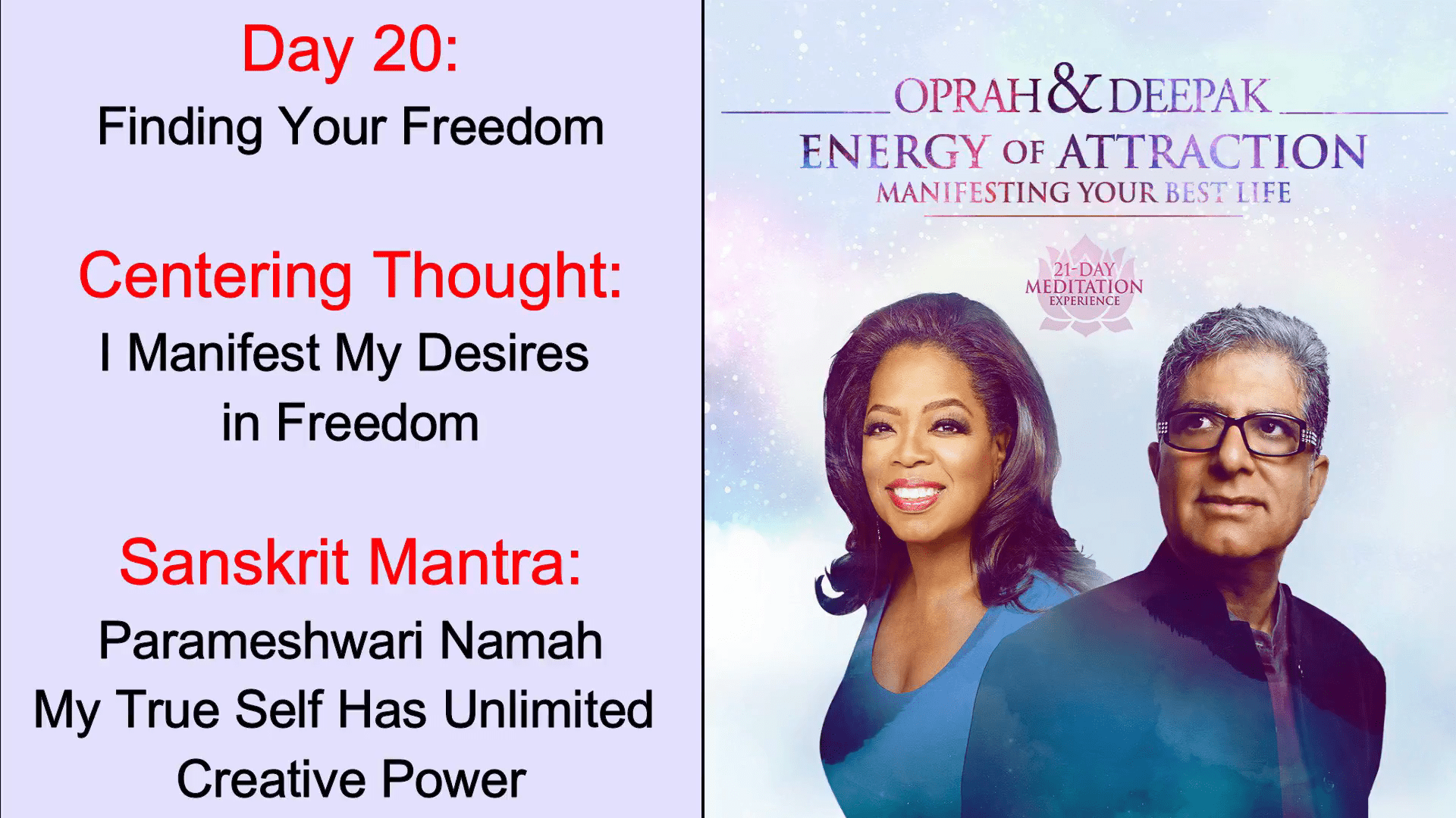 Read more about the article Day 20 | Energy of Attraction Meditation | Finding Your Freedom