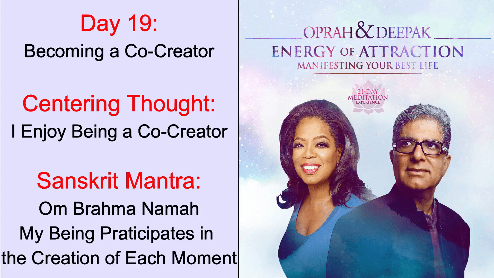 Read more about the article Day 19 | Energy of Attraction Meditation | Becoming a Co-Creator
