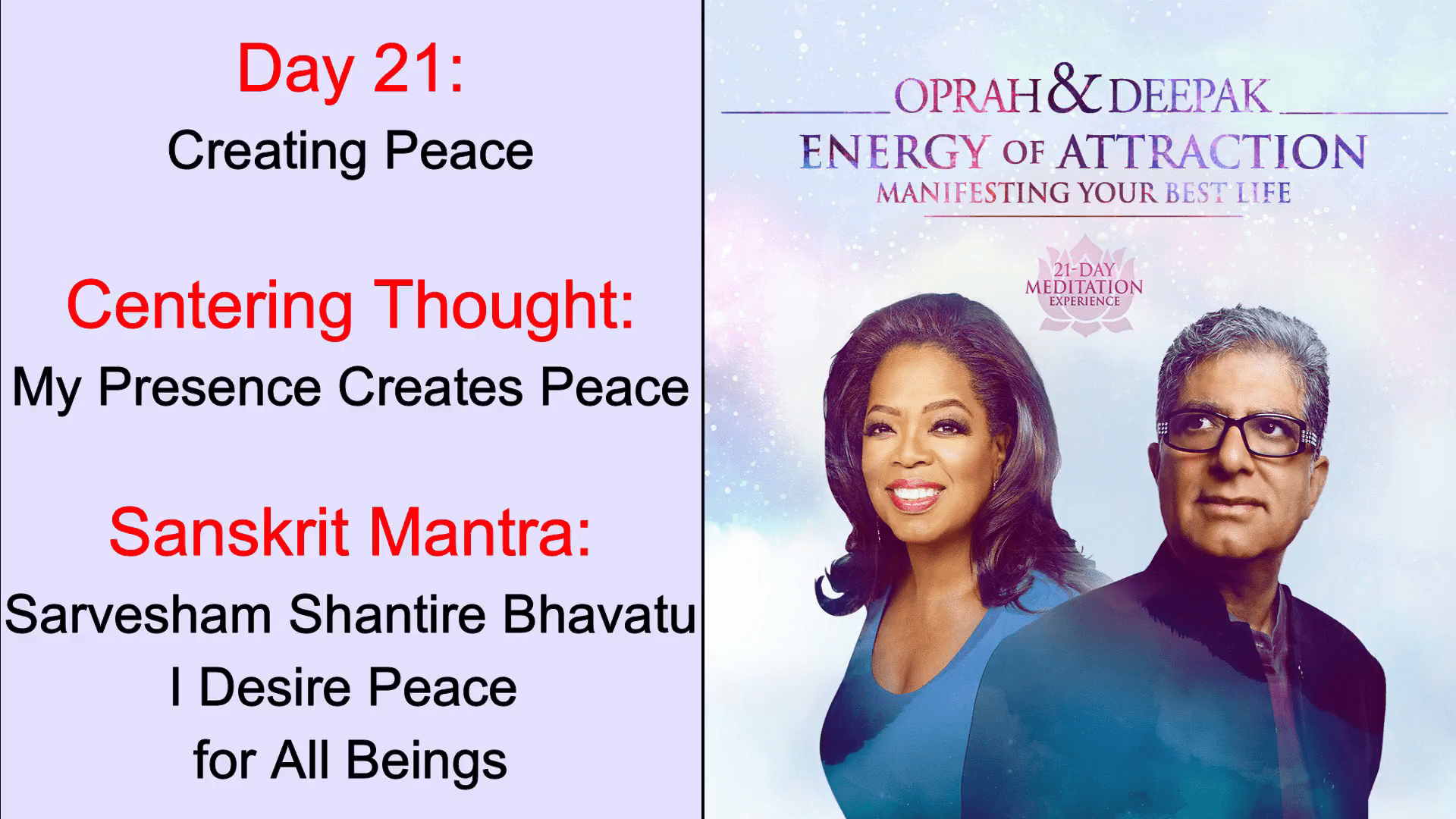 Read more about the article Day 21 | Energy of Attraction Meditation | Creating Peace